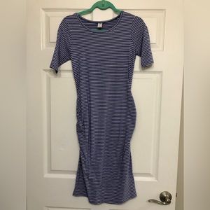 Maternity Old Navy blue striped dress. Size XS